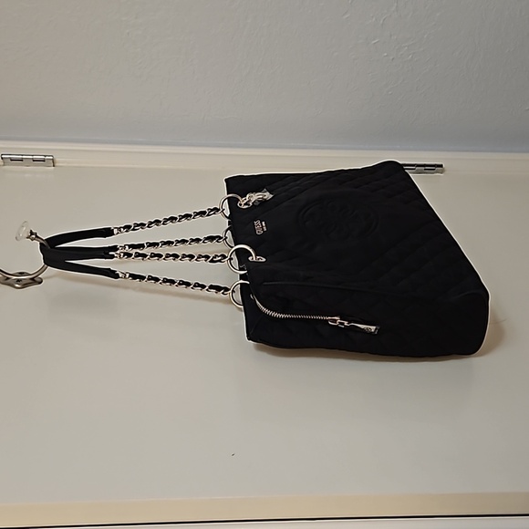 GUESS Black Quilted Sweet Candy Tote Shoulder Bag - Picture 6 of 13